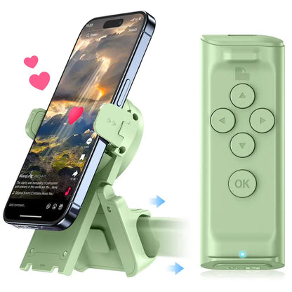 Remote Control for TikTok Scrollingwith Smartphone Holder Stand, Wireless PageTurner, Camera Shutter Video Recording foriOS Android, Phone Selfie Accessory,